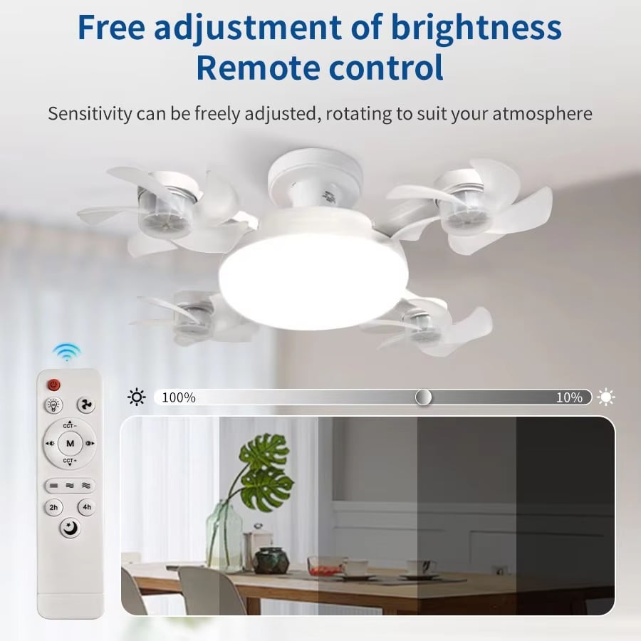 Luz de ventilador de techo LED 2 en 1 con control remoto