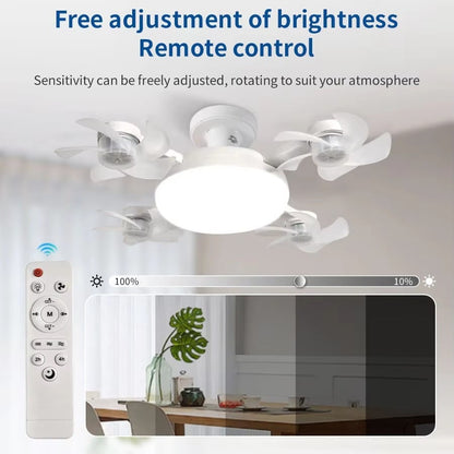 Luz de ventilador de techo LED 2 en 1 con control remoto