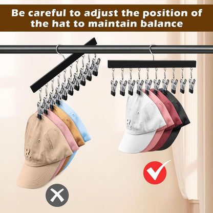 Semi-enclosed wooden hat rack with 12 stainless steel clips