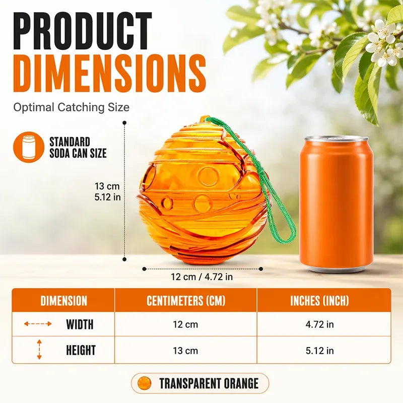 Outdoor Eco Reusable Wasp & Hornet Trap, Chemical Free Hanging Insect Catcher