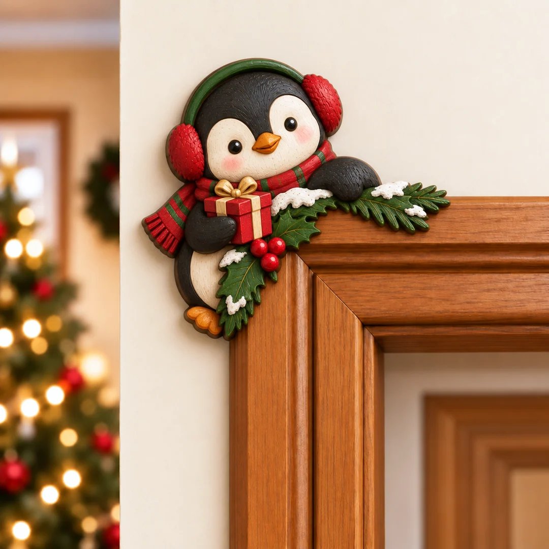 🎅 Christmas Peekaboo Door Frame Corner Decor