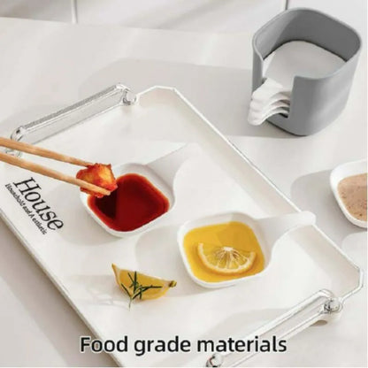 🏆Flash Sale⚡ 50K+ SOLD! Almost Gone-💥Dipping Sauce Plate & Holder Set,Best Gifts