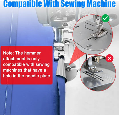 🧵8 PCS Stainless Steel Rolled Hemmer Foot Set | 3mm-10mm Sewing Hemming Guide