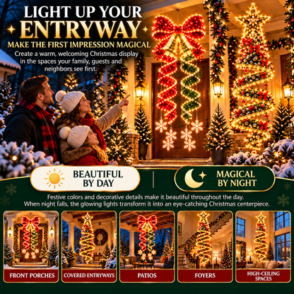 Giant Lighted Christmas Bow Hanging Decoration