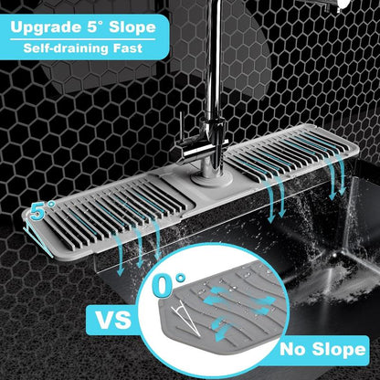 💖Kitchen Sink Faucet Mat, Silicone Folding Splash Guard