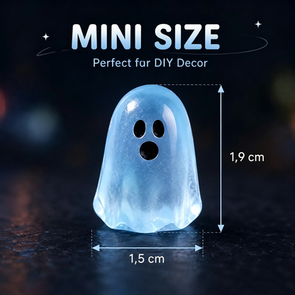 👻30-piece set of cute glow-in-the-dark ghost resin beads