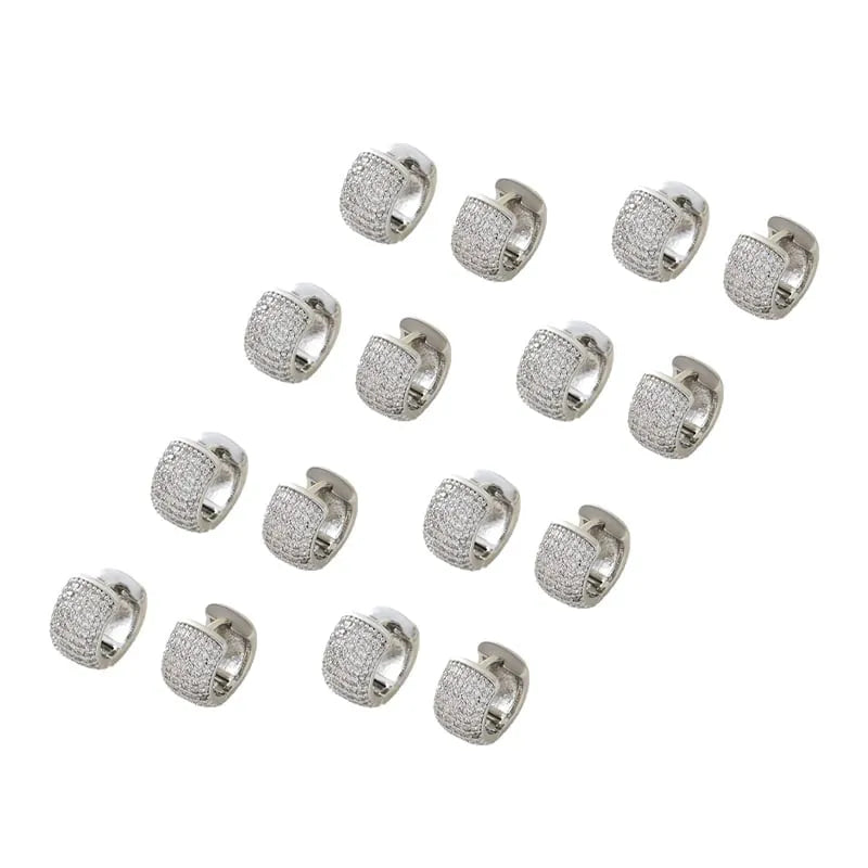 Zircon-Studded Men's Earrings