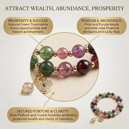 Double-Strand Natural Gemstone Bracelet – Wealth & Positive Energy, Luxury Unisex Jewelry