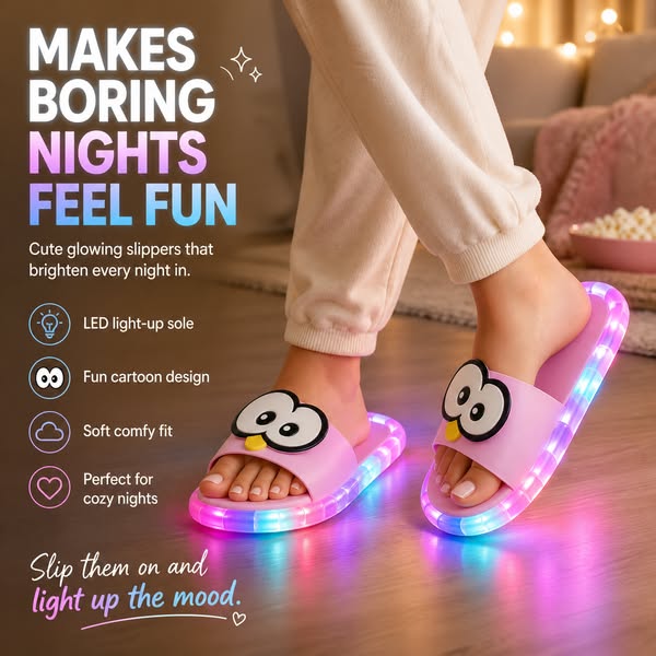 👣New Arrivals at Special Prices👣Cute slippers with cartoon motifs that glow