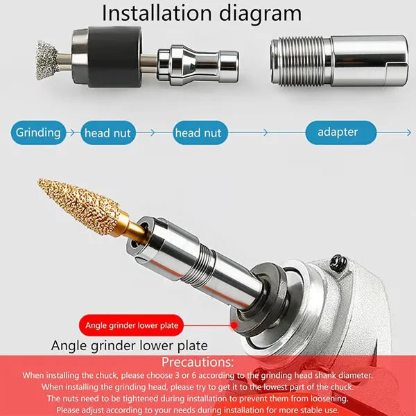 ⚙️Angle Grinder Conversion Kit 🔧 3mm/6mm Dual Collet – 100-type angle grinder Adapter for Carving & Polishing