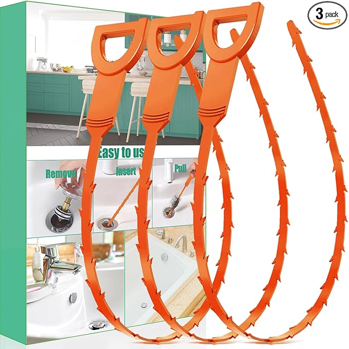 10PCS Hair Clog Remover for Toilet Pipes and Sinks