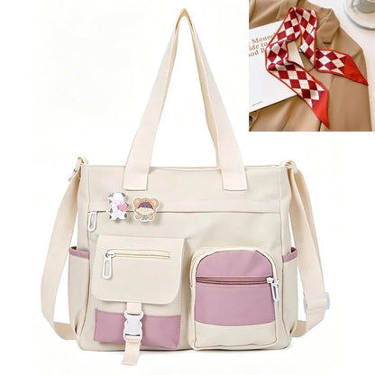 ✨Large Capacity Multi-Pocket Canvas Tote Bag