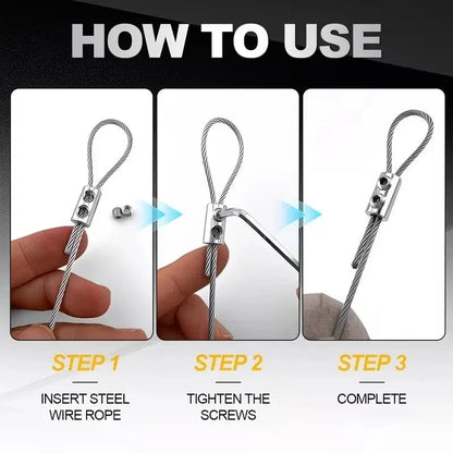 10Pcs Stainless Steel Wire Rope Clamps