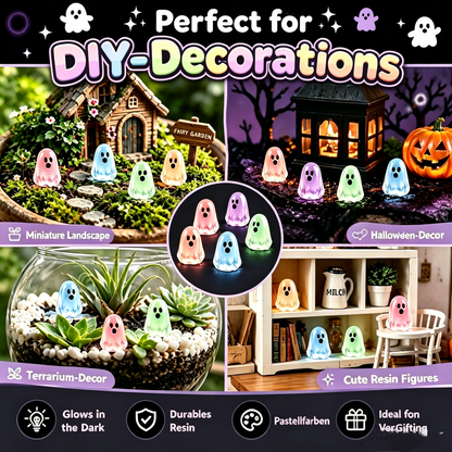 👻30-piece set of cute glow-in-the-dark ghost resin beads