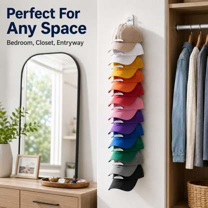 Hat Organizer for Wall 🧢 Holds 10 Hats per Rack