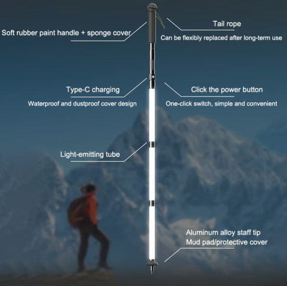 Light-up hiking sticks