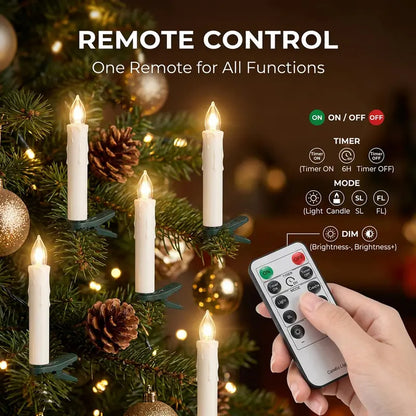 🎄 Flameless LED Christmas Candle Lights with Remote – 10/20 Pack