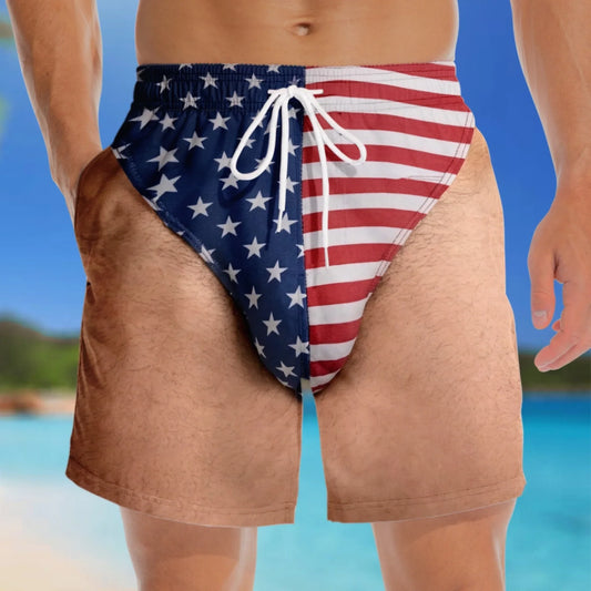 Bañadores Patrióticos Divertidos para Hombre - Regalos de Verano para Vacaciones y Viajes para Hombres - Libertad y Relajo