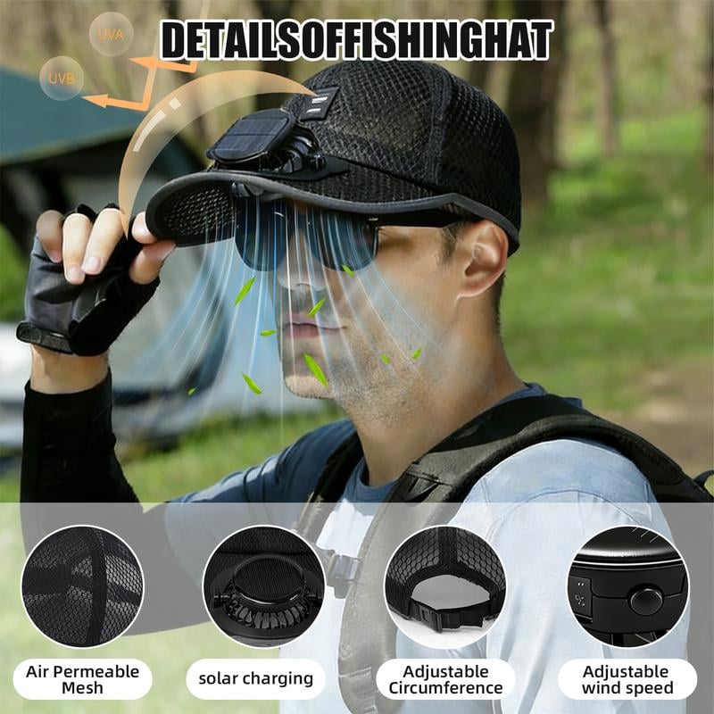 ☀️ OFERTA ESPECIAL 2026 Gorra de Refrigeración Profesional para Exteriores – Gorra con Ventilador de Energía Dual Solar + USB con Protección Solar UPF 50+
