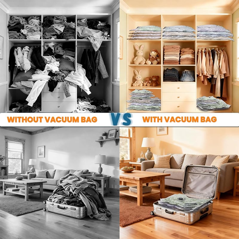 🎁 Cordless Travel Vacuum Storage Compression Bag Set