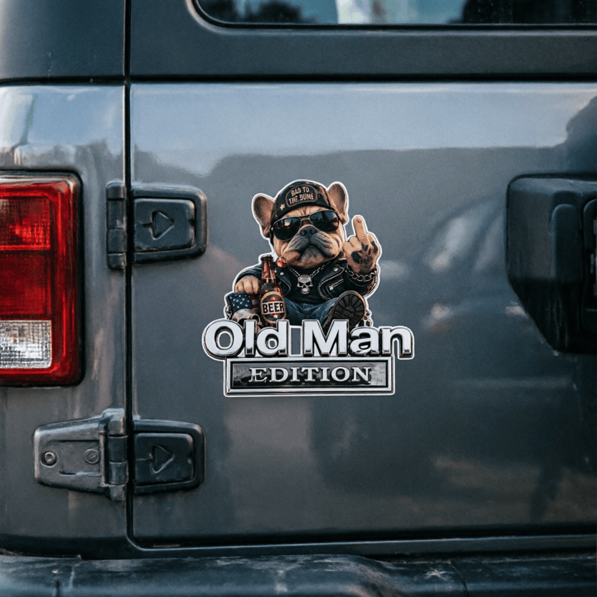 🚗 Funny Old Man Edition Vehicle Badge — Perfect Father's Day & Birthday Gift for Dad, Grandpa, Husband, Truck & SUV Owners
