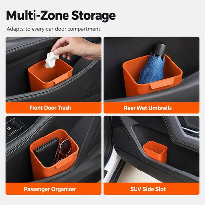 🚗49% OFF NOW! Silicone Car Door Organizer Bin, Waterproof Universal Car Door Side Storage Holder, Liquid‑Silicone Car Interior Caddy for Umbrella, Trash, Small Accessories