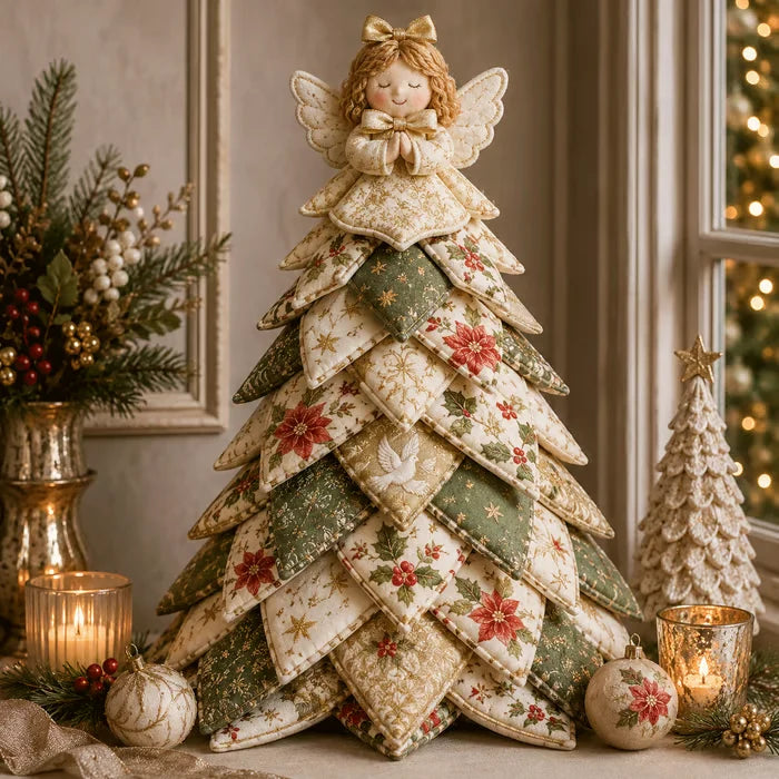 🔥Limited Time Offer 50% OFF - 🎄🧵DIY Quilted Christmas Tree Kit – Handmade Fabric Holiday Tabletop Tree Decor
