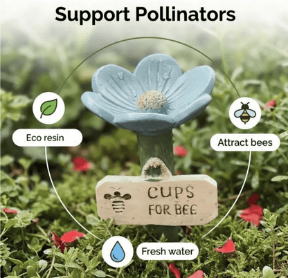 🐝Estación de agua para abejas con forma de flor💧