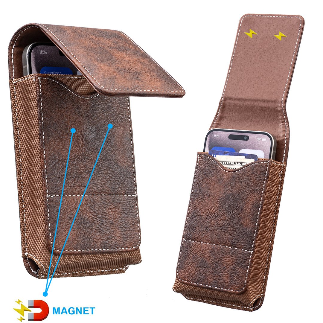 ⚡Big Discount | Waist Belt Cell Phone Pouch 📱 Multi-Pocket Leather  Card Holder