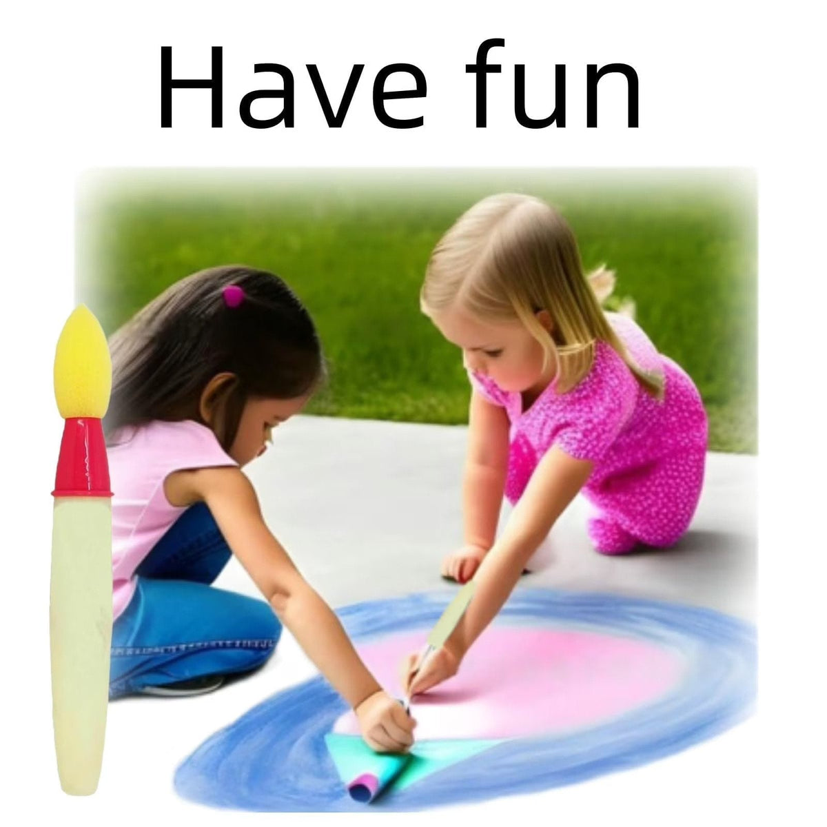 🌈Outdoor Sidewalk Chalk Paint Brush Set | Paint in the Brushes – Just Add Water✨🎨