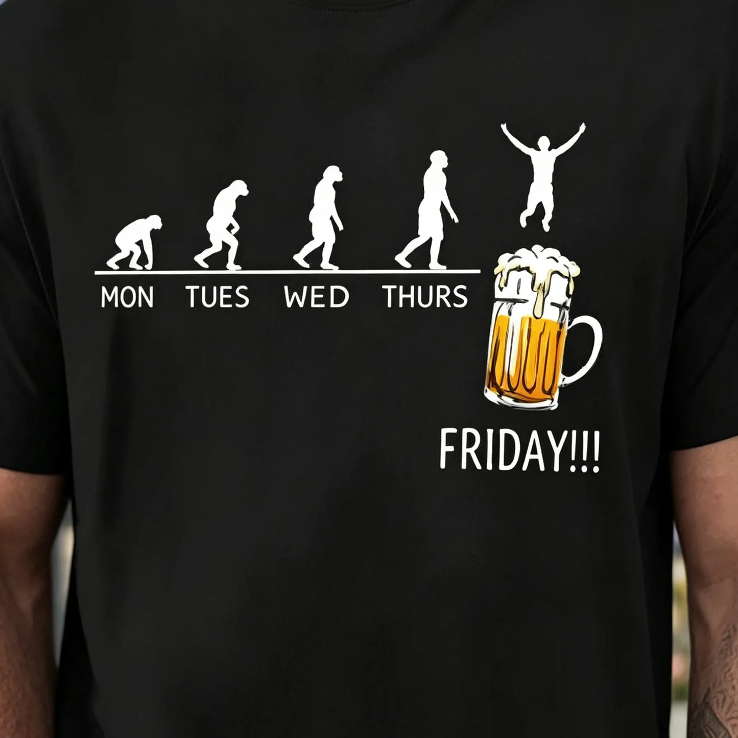 🍻 Weekday Mood Beer Graphic Tee | Funny Working Week Humour Shirt For Pub & Weekend Lovers