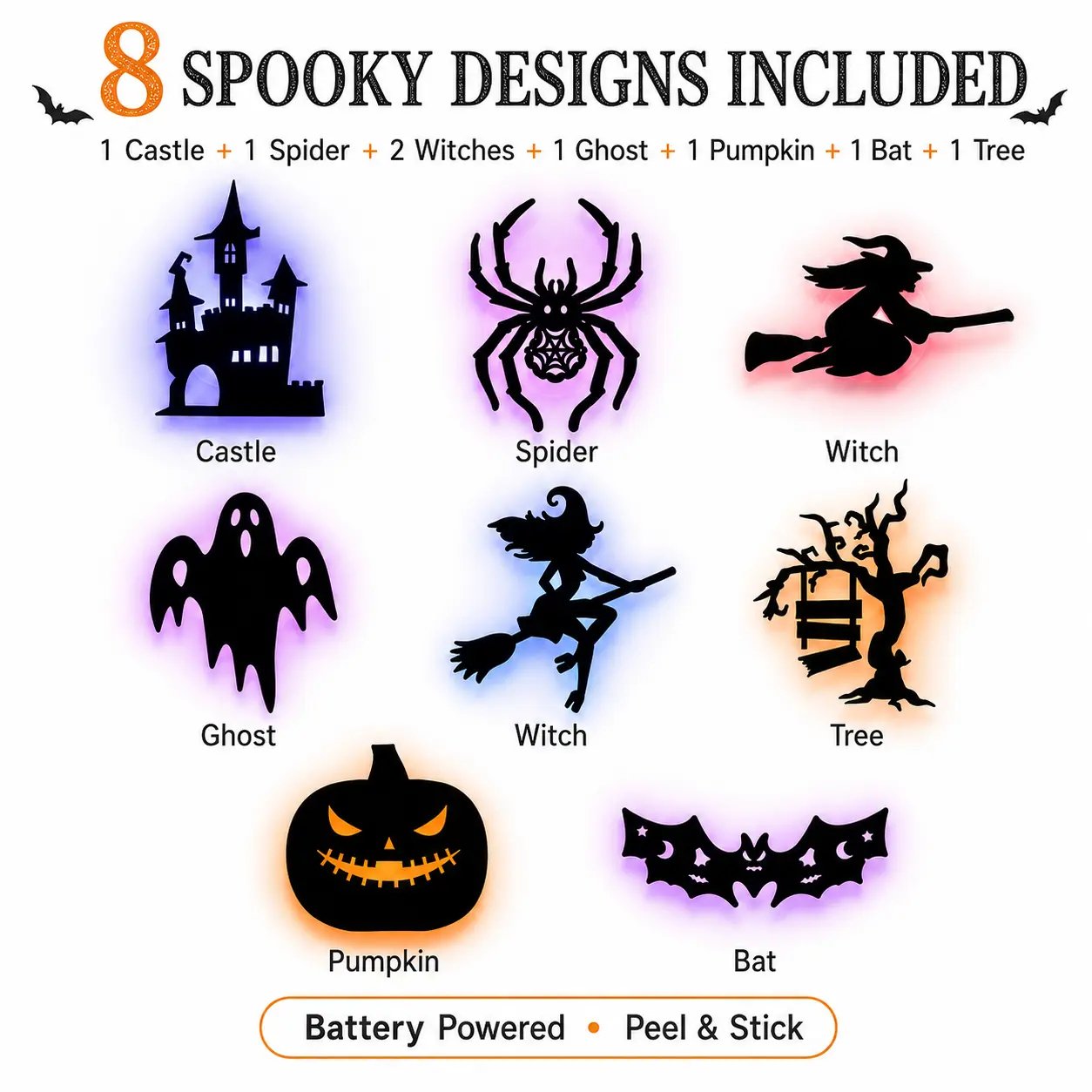 🎃Halloween HOT SALE 60% OFF 🥳💞50K+ SOLD! 👻 Halloween LED Silhouette Wall Light Stickers