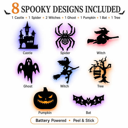 🎃Halloween HOT SALE 60% OFF 🥳💞50K+ SOLD! 👻 Halloween LED Silhouette Wall Light Stickers