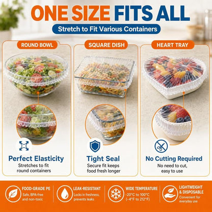 🔥LAST DAY SALE 50% OFF-100Pcs Medium Reusable Elastic Plastic Bowl Covers - Kitchen Bread Proofing,