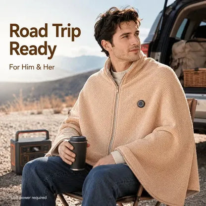 🔥Christmas Sale 50% OFF❄️Portable Soft Zipper Electric Heated Blanket Shawl☀️Warm the entire winter