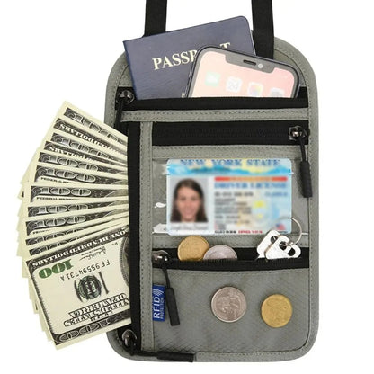 RFID Travel Neck Wallet Pouch
