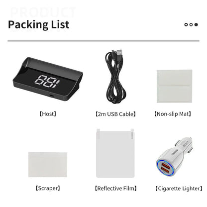 Head-Up Display Speedometer for Cars