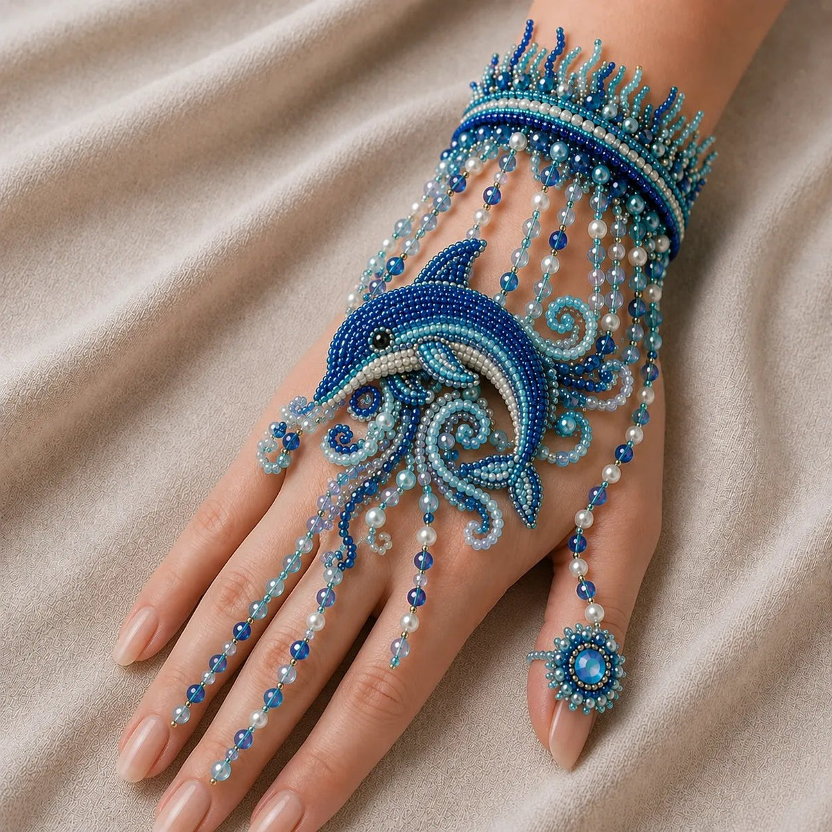 🔥 LAST DAY 49% OFF – 🌊 DIY Ocean Beaded Hand Bracelet Kit | Create Sea-Inspired Wearable Art with Colorful Beads, Ocean Charms & Jewelry Details 🐚💎✨