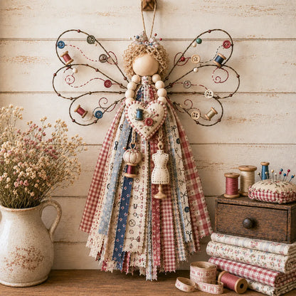 🔥This Week 50% OFF - Angel Fabric Hanging DIY Kit - Stitch a Little Blessing That Stays Forever