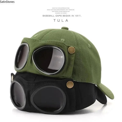 🧢🕶 Korean-Style Pilot Baseball Cap - 100% Cotton