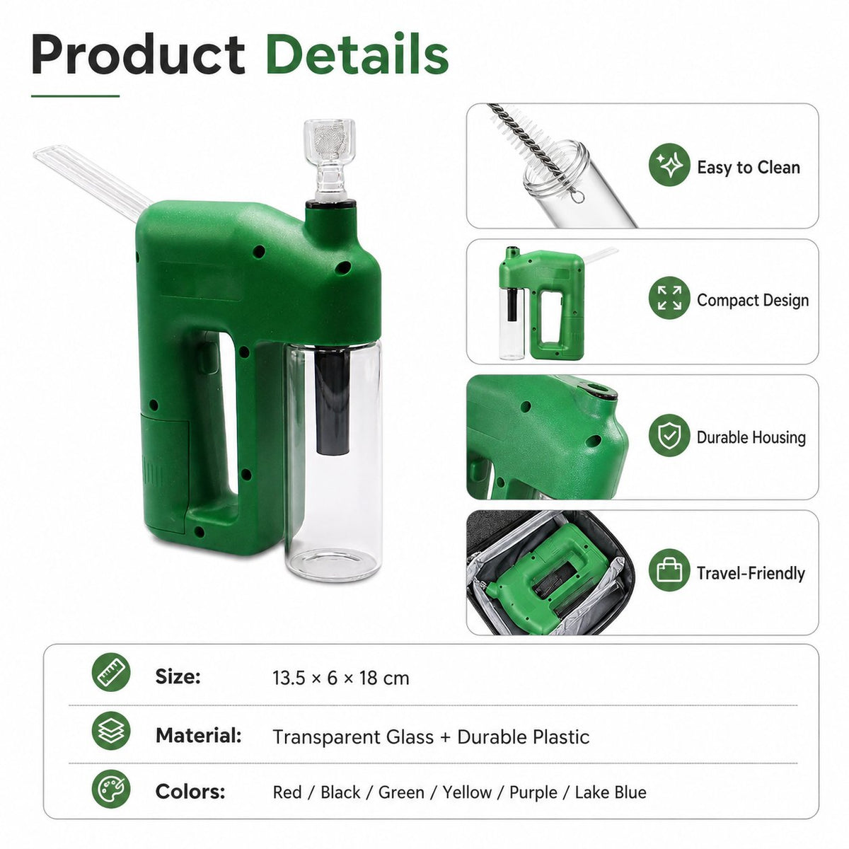✨ Portable Handheld Electric Filtration Device | Compact Glass Chamber Design with Electric-Assisted Operation & 6 Color Options