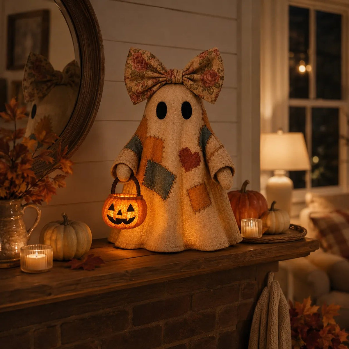 Lighted Vintage Patchwork Ghost 👻 Buy 2 Free Shipping