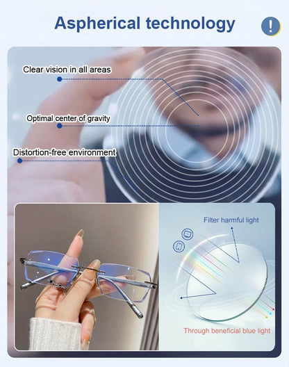 🔥Buy 1 Get 1 Free (2 pairs) – 【Co-Created by Designers】Gypsophila Smart Zoom and Color-Changing Reading Glasses