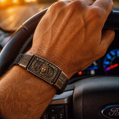 💯✝️ King of Kings Faith Bracelet – Adjustable Christian Wristband Gift