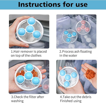 ✨3 Pack Washing Machine Filter Bag - Captures Pet Hair, Prevents Tangles, Reusable 🧼🐾