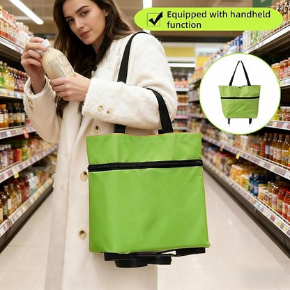 2-in-1 Foldable Shopping Cart Lightweight with Wheels