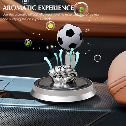 Solar Rotating Soccer Ball Car Diffuser –Send aromatherapy essential oil