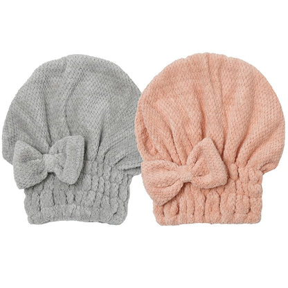 🎀Cute bow drying cap for women, absorbent quick-drying, thickened