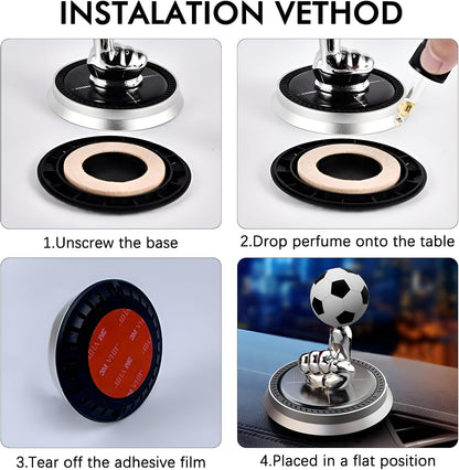 Solar Rotating Soccer Ball Car Diffuser –Send aromatherapy essential oil