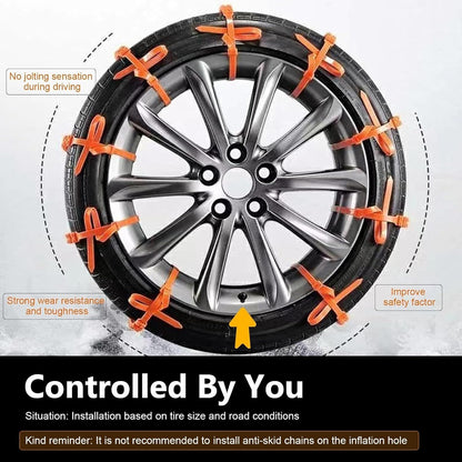 🎉50%OFF✨10 Pcs Winter Car Snow Chains Universal Anti-Skid Tire Chain ❄️